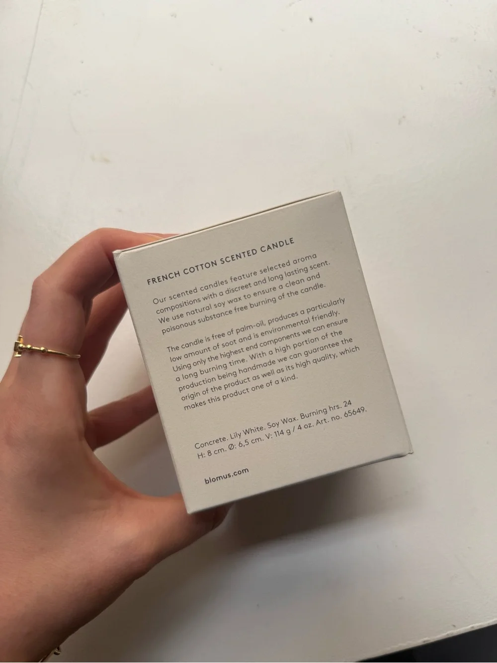 NEW Blomus French Cotton Candle